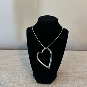 Heart necklace. Silver color